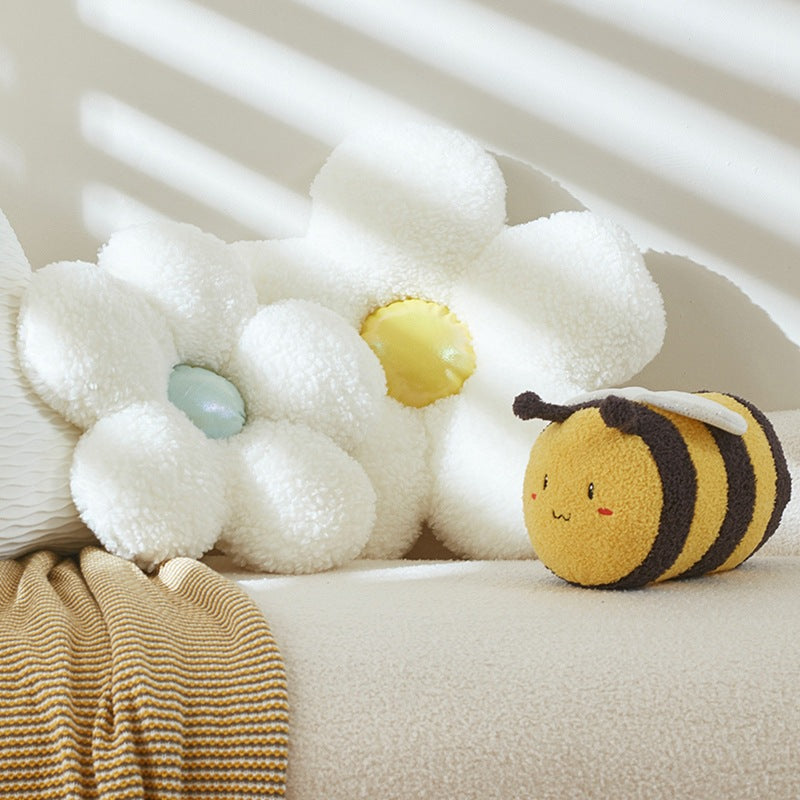 Cute Plush Cushions Featuring Bee or Daisy, Kids Room Decoration Idea