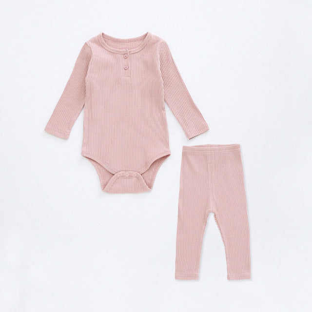 Bodysuit & Leggings or Shorts, Cotton Set - age: 0-24 months Pink long sleeve