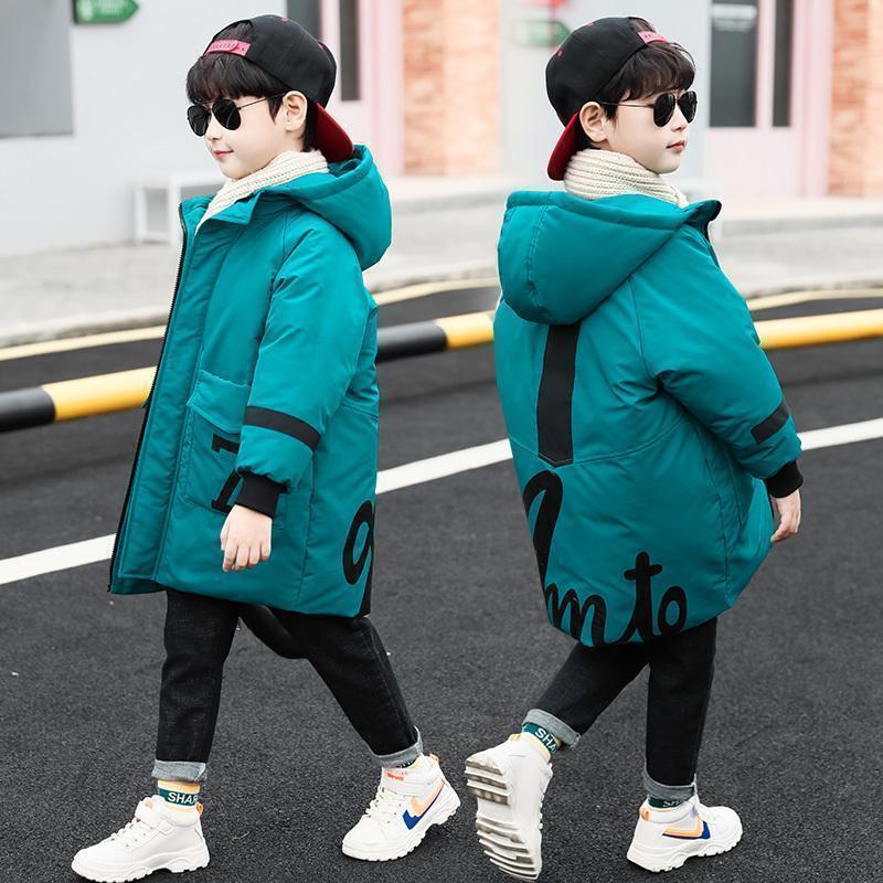 Oversized Hooded Jacket, Mid-Length, Padded and Stylish for Children 5-14years Emerald Green number 7