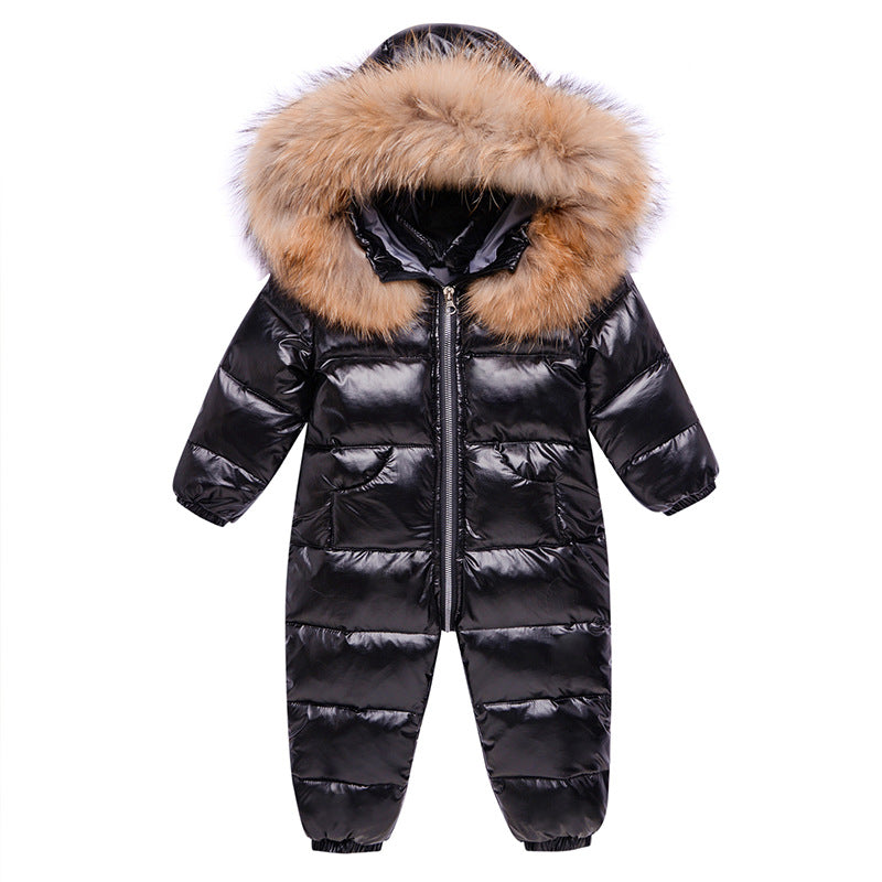 Luxurious & Warm Down Snowsuit, Gender Neutral, age: 1~3 years Black