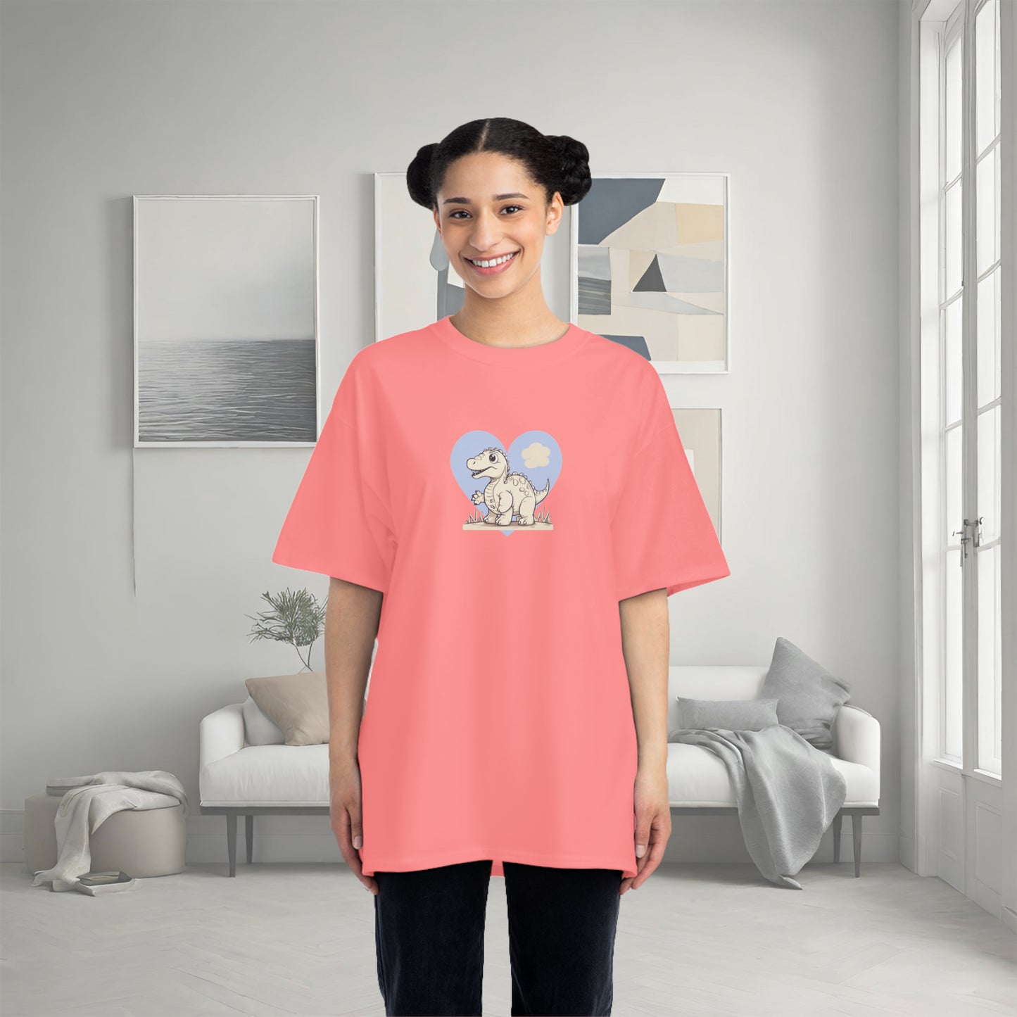 Mom to Be Short-Sleeve T-Shirt Featuring a Dinosaur Print Charisma Coral