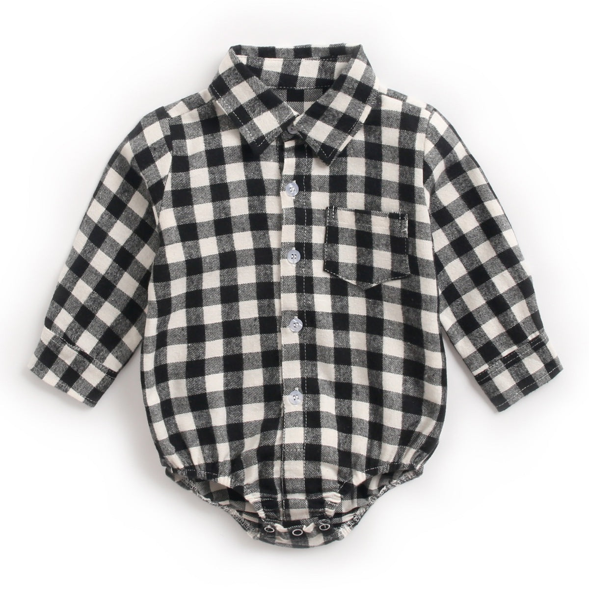 Baby Boy Checked Shirt Bodysuit age: 0-12 months Black