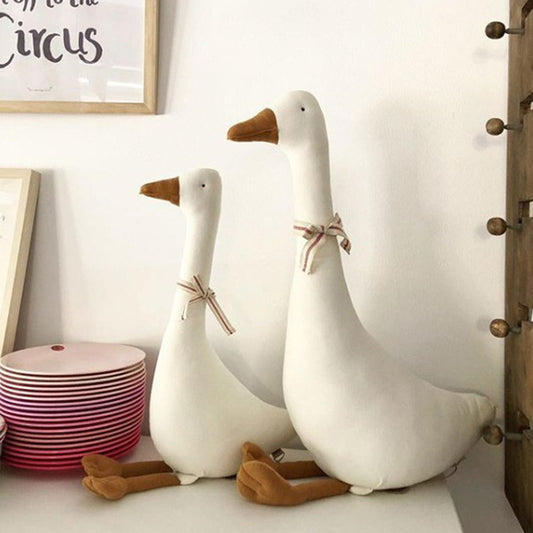 Baby & Nursery's Room Decorative Soft Cotton Goose Doll White