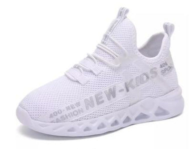 Children Lightweight Mesh Trainers, Breathable & Non-Slip Shoes White