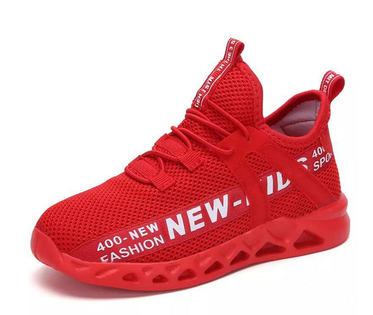 Children Lightweight Mesh Trainers, Breathable & Non-Slip Shoes Red