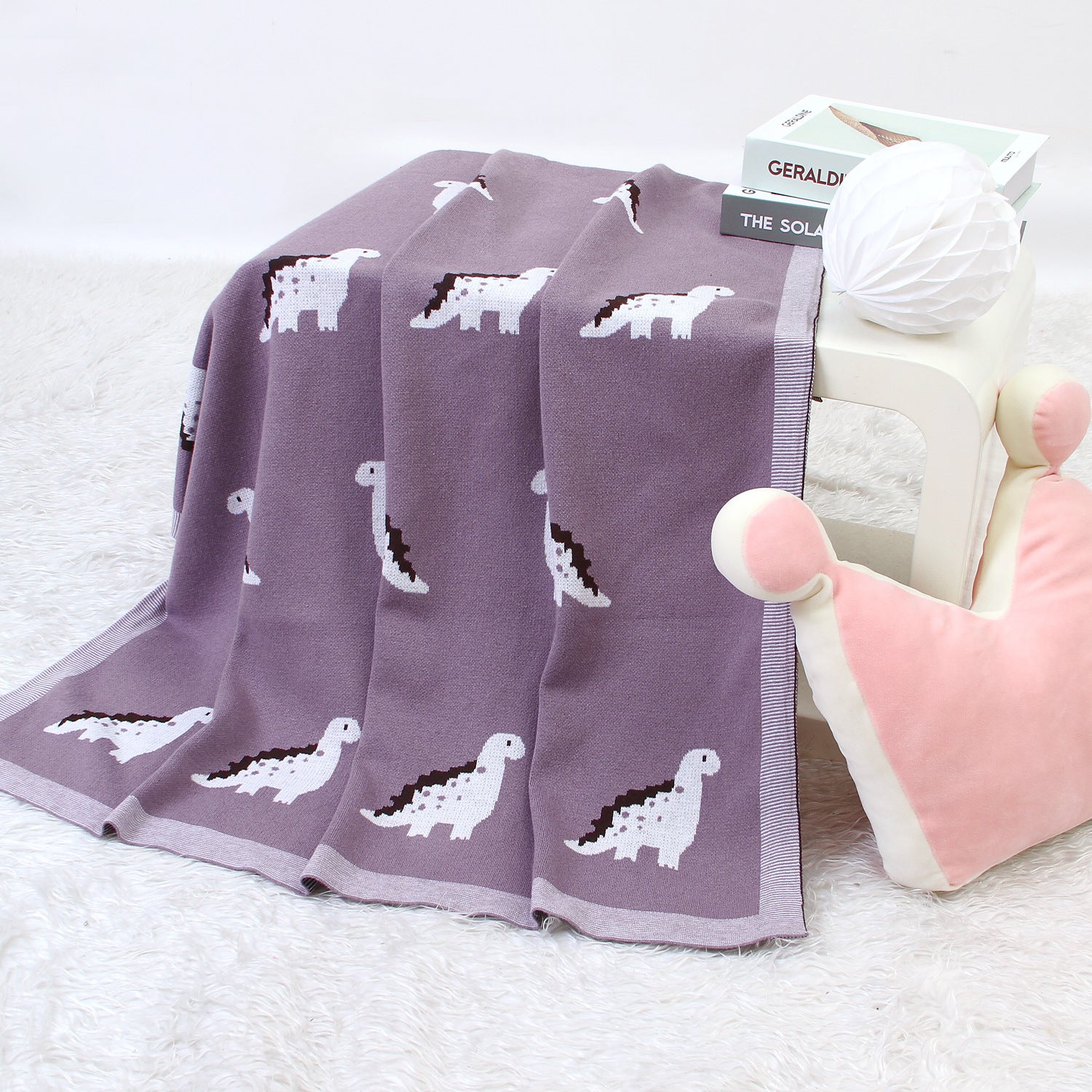 Dinosaur Baby Blanket - Knitted with Pure Cotton