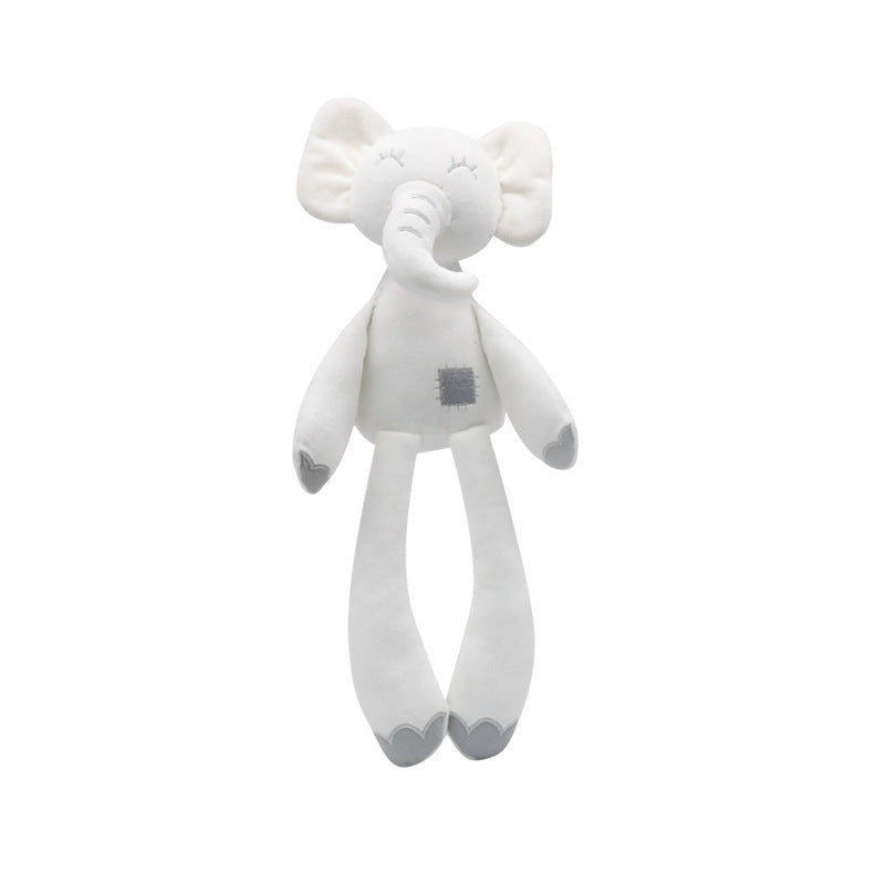 Minimal & Soft Long-legged Elephant Plush Soothing Doll, Baby Sleeping White