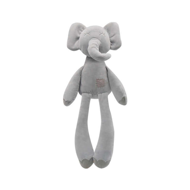 Minimal & Soft Long-legged Elephant Plush Soothing Doll, Baby Sleeping Grey