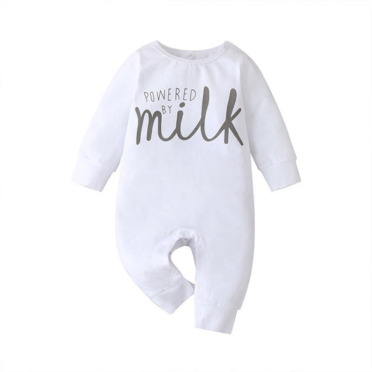 Baby Romper/ Onesie, Milk Logo - age : 0-18 months White