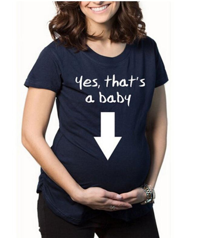 Cute Logo Print, Maternity T-Shirt Sign - M