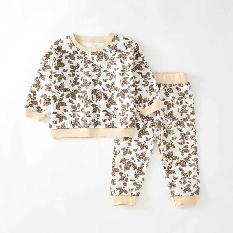 Sweatshirt and Leggings, Matching Bib (selling separately) Minimal leaves Set (2pcs)