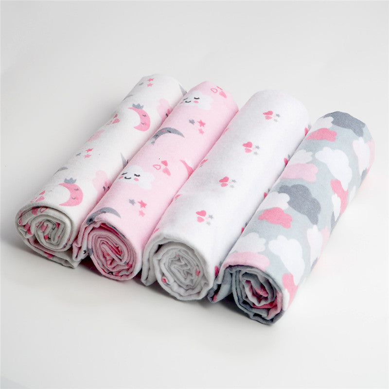 Pure cotton Baby Sheets with adorable patterns - pack of 4 Pastel Pattern 76x76cm