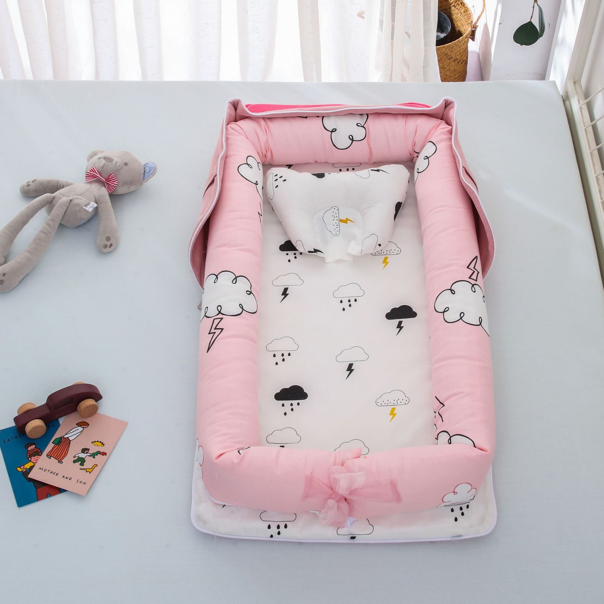 Foldable & Portable Baby Nest Bed Raindrop cloud