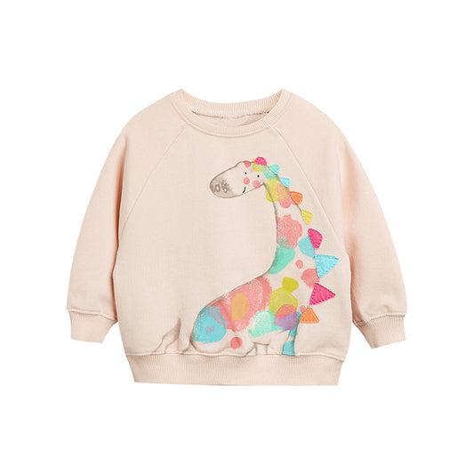 Happy Giraffe Sweatshirt - Long Sleeve Pink