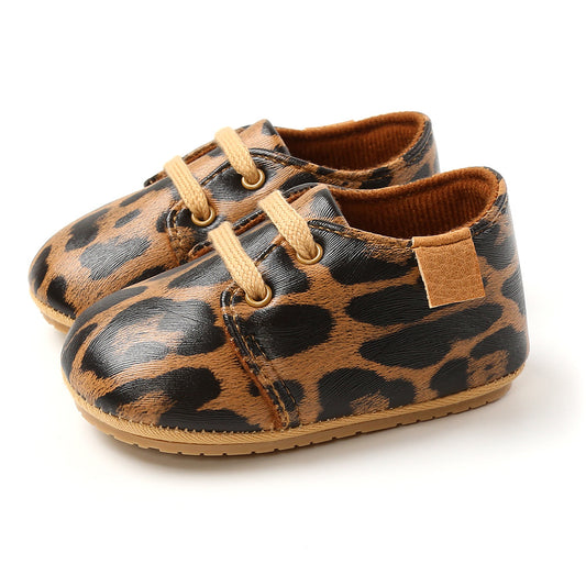 Eco Leather Pre-Walking Baby Shoes, Cruelty free, age: 3-12 months Leopard grain