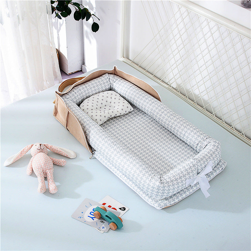 Foldable & Portable Baby Nest Bed Houndstooth