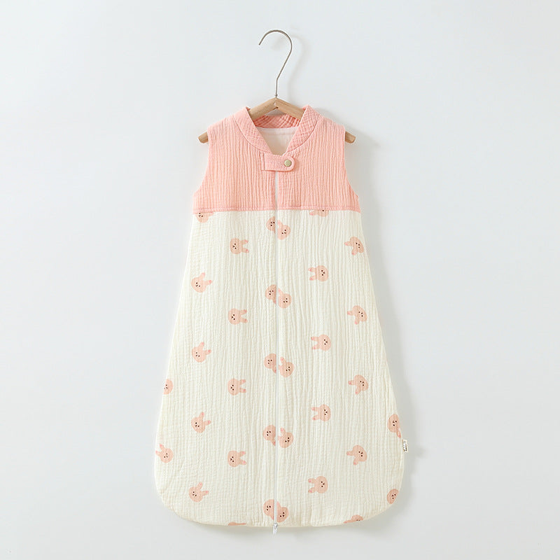 Light and Breathable Baby Sleeping Bag with Minimal Allover Print Pink Rabbit Vest