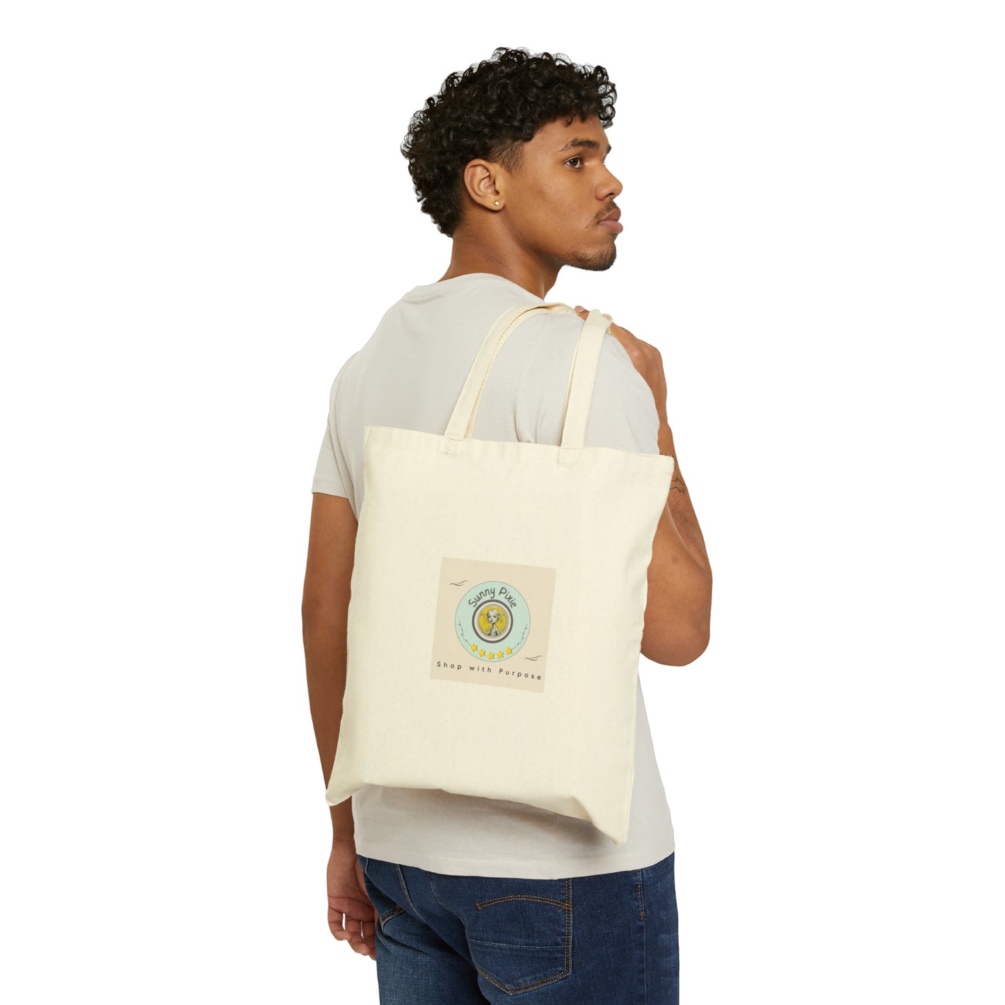 Sunny Pixie Logo Simple Cotton Canvas Tote Bag