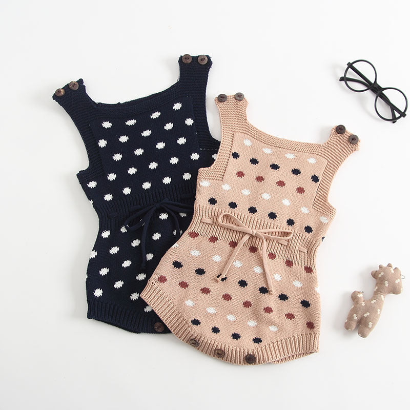 Knit Jacquard Polka Dot Baby Bodysuit age: 3-36 months