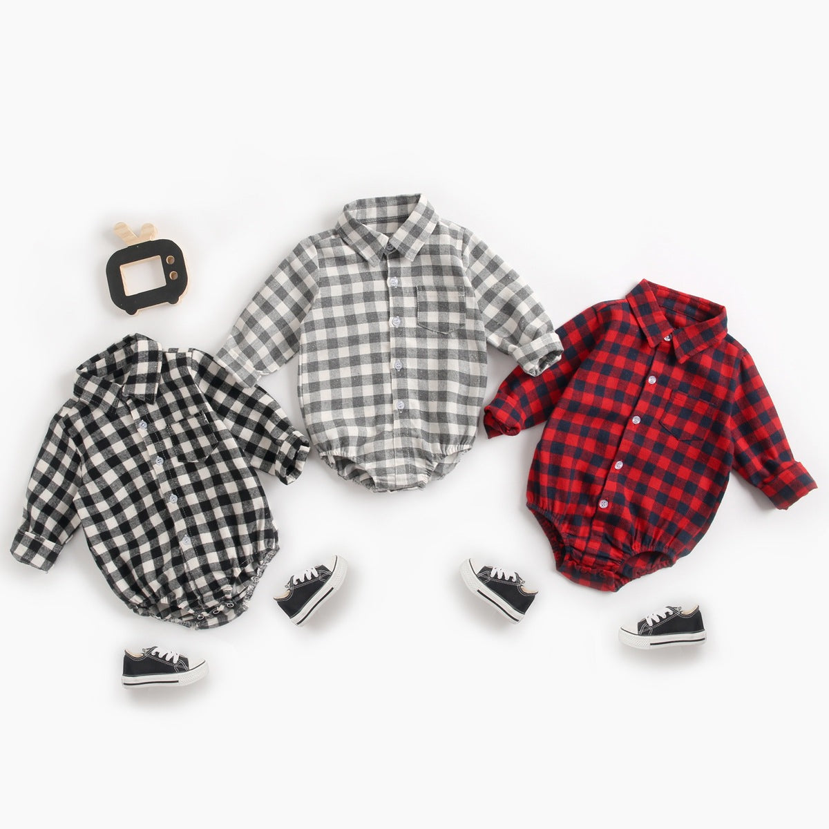 Baby Boy Checked Shirt Bodysuit age: 0-12 months