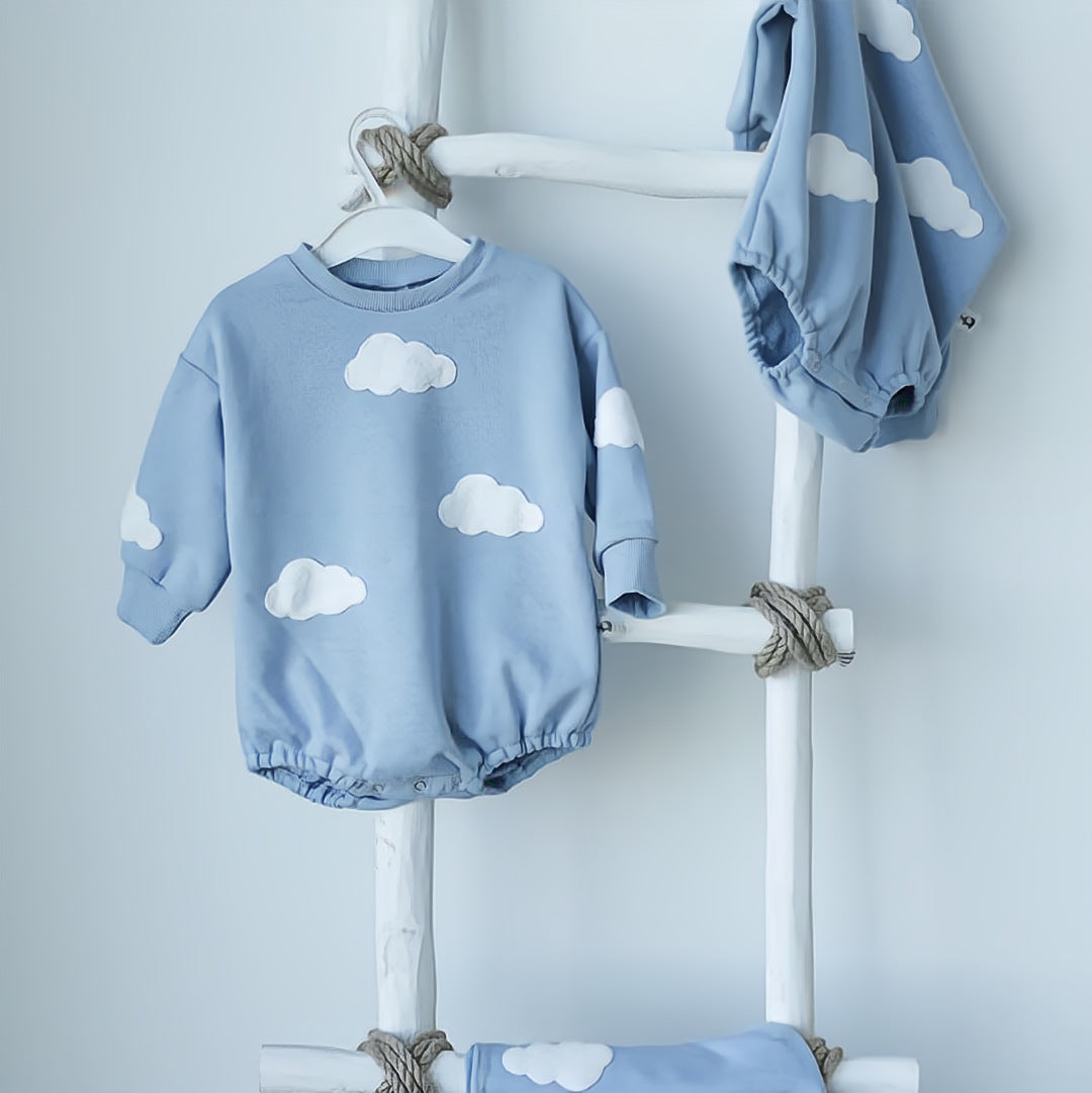 Long sleeve Bodysuit Sweatshirt with 3D Clouds or Daisies