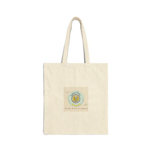 Sunny Pixie Logo Simple Cotton Canvas Tote Bag Natural 15" x 16"