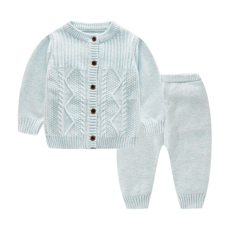 Knitted Cardigan & Leggings Set age: 8-24 months Baby blue