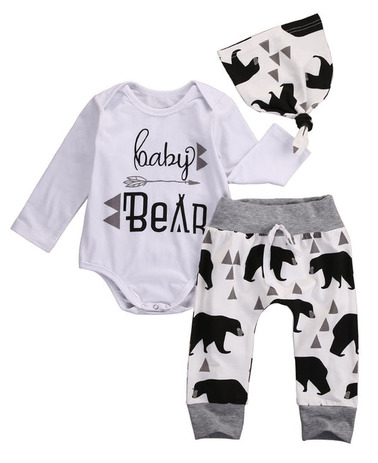 Baby Bear Set of Bodysuit, Leggings & Beanie Hat