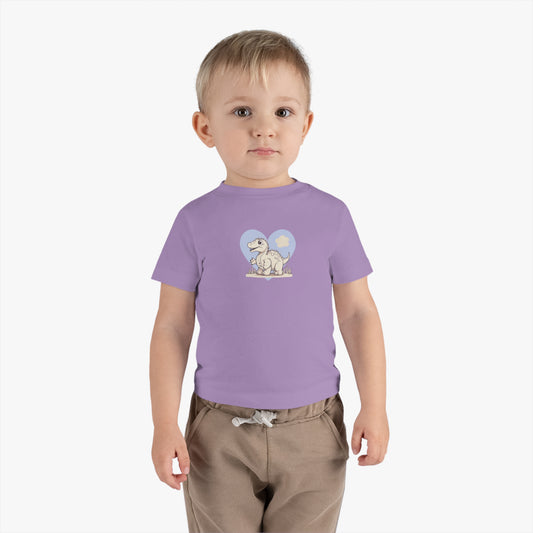 Cute Dinosaur Print T-Shirt, Short Sleeve, age: 6-12months Lavender