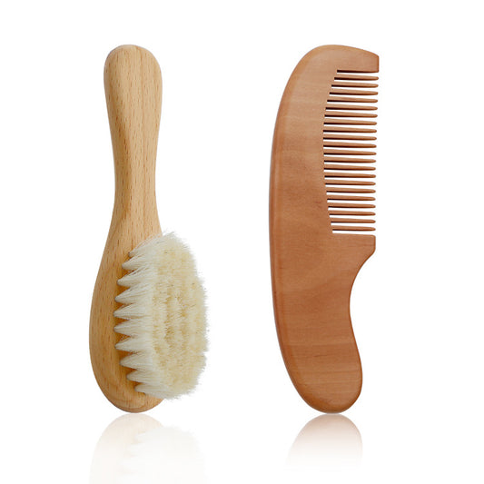 Baby Brush and Comb Set, Sustainable Pear Wood Pear wood brush and comb