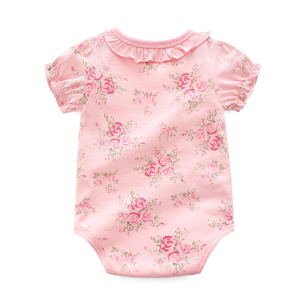 Short Baby Romper with Little Roses All Over Print age: 0-12 months