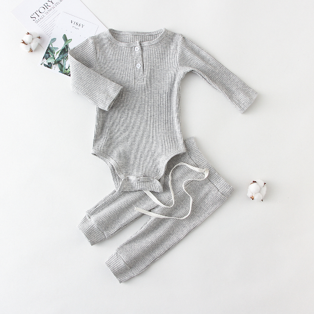 Bodysuit & Leggings or Shorts, Cotton Set - age: 0-24 months Grey