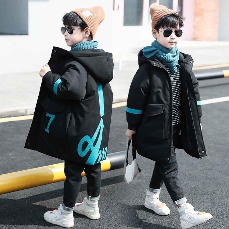 Oversized Hooded Jacket, Mid-Length, Padded and Stylish for Children 5-14years Black number 7